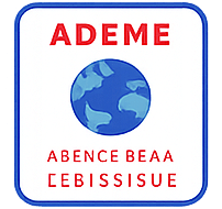 Logo ADEME avec globe bleu stylisé